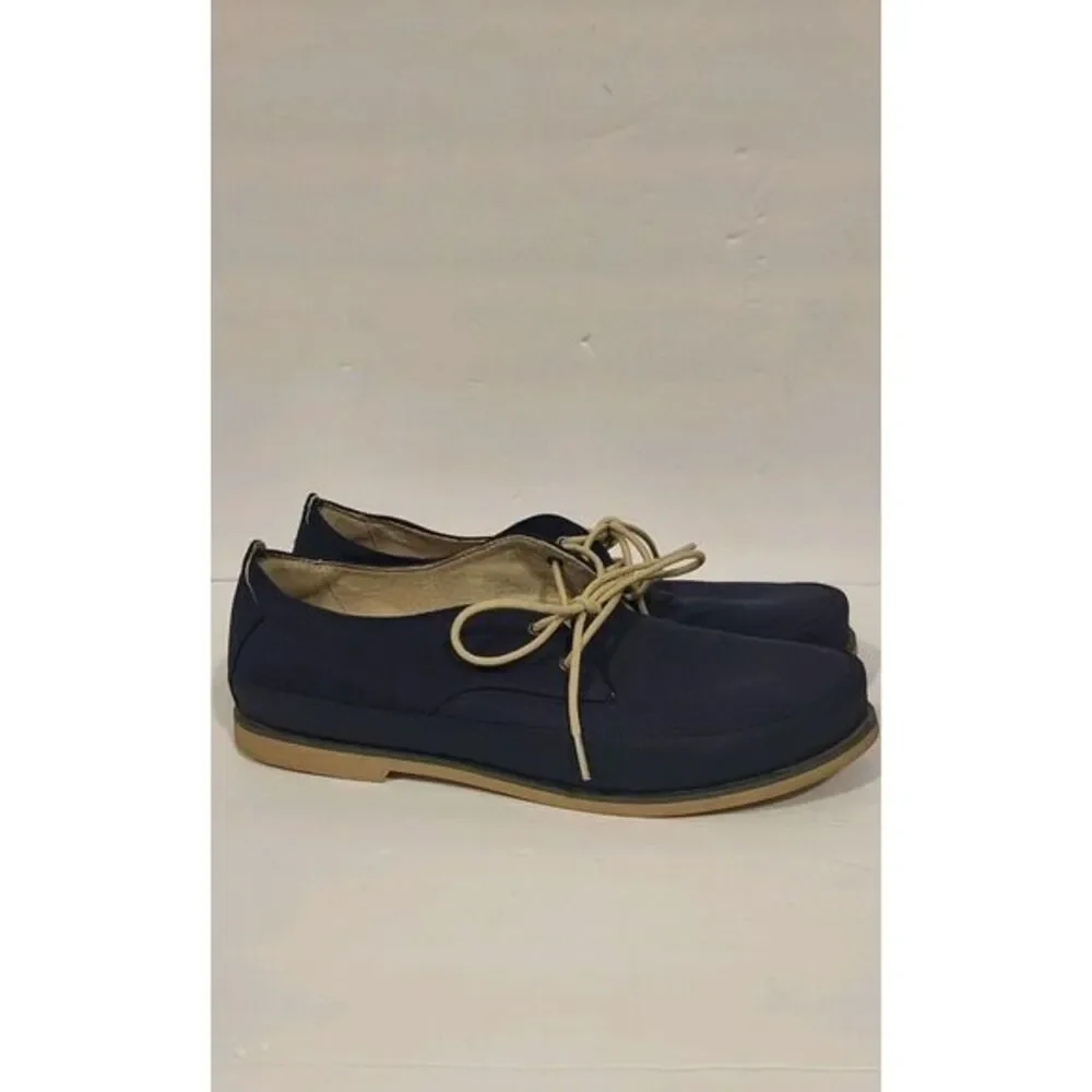 OluKai Lace Up Shoes Men's 11 Blue Canvas Leather‎ Honolulu Lace Mesh Casual